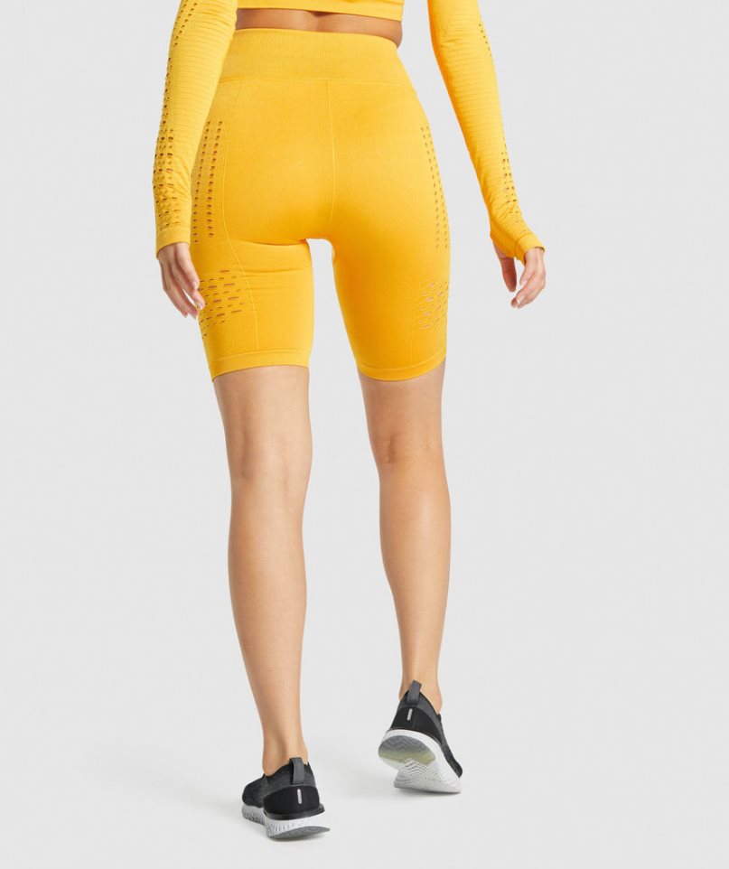 Women's Gymshark Glow Seamless Shorts Yellow | CA 670N1A